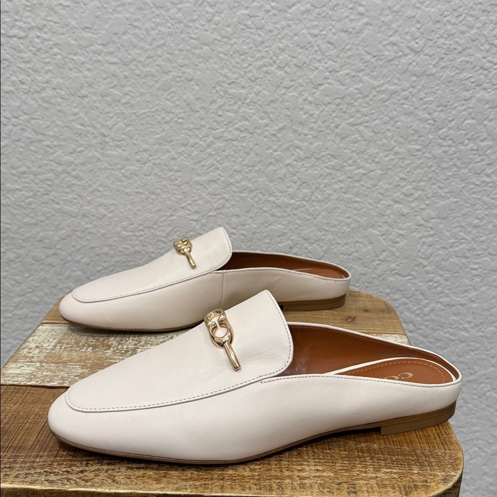 Coach Sienna Leather Slide Mule Chalk Size 7 - Picture 6 of 8